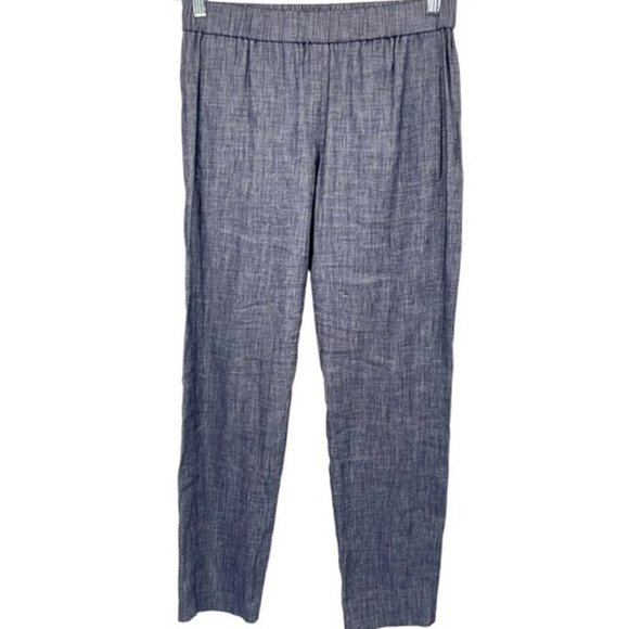 THEORY- Korene Chambray Linen Blend Pant- sz. S - Picture 3 of 11